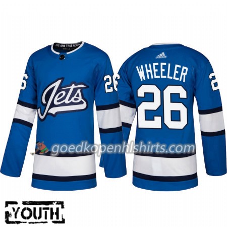 Winnipeg Jets Blake Wheeler 26 Adidas 2018-2019 Alternate Authentic Shirt - Kinderen